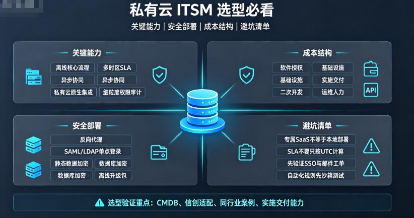 私有云 ITSM 选型必看：关键能力、安全部署与成本避坑